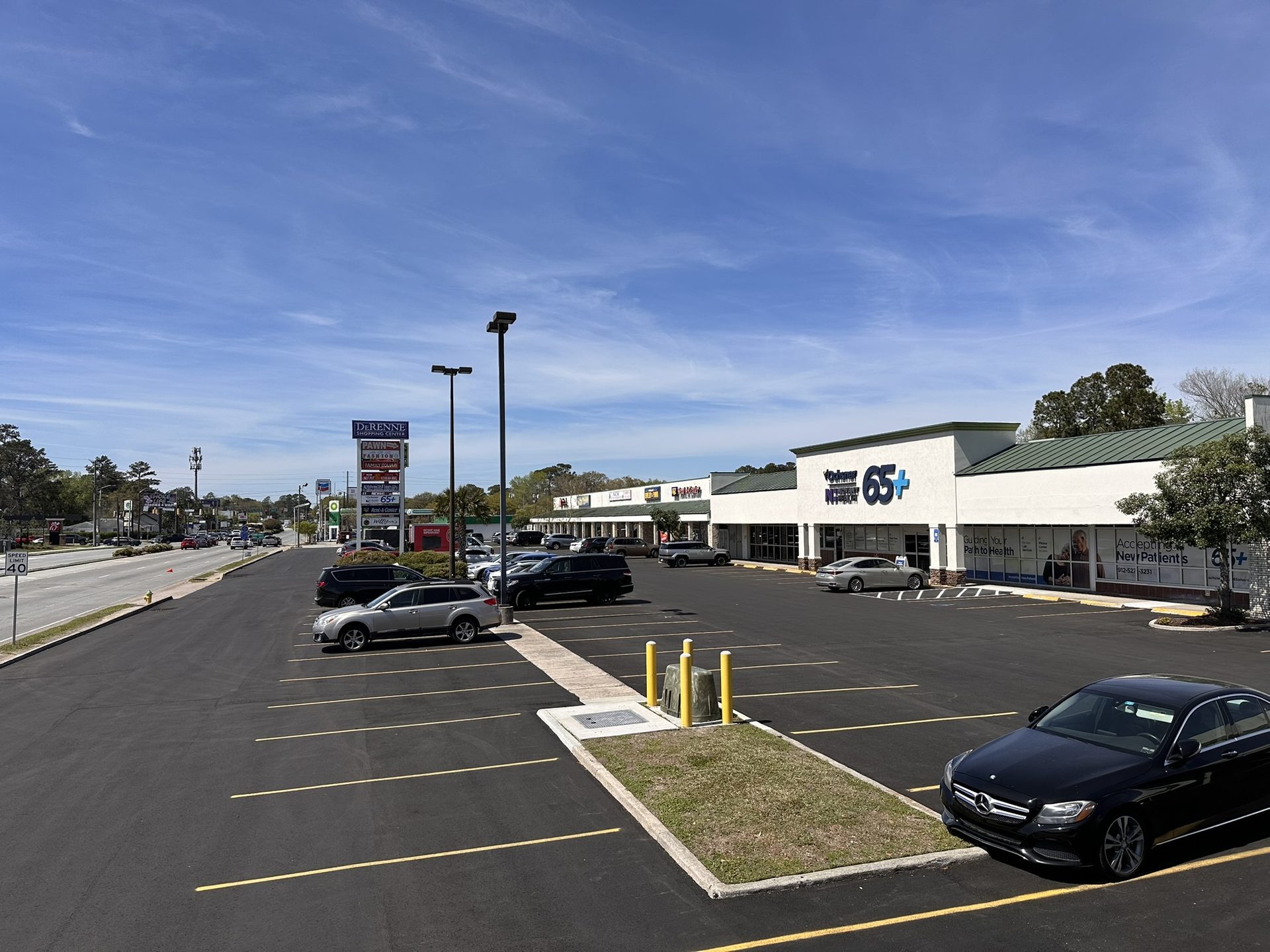 Ochsner Novant Health 65 Plus at DeRenne Shopping Center — anchor tenant with new asphalt